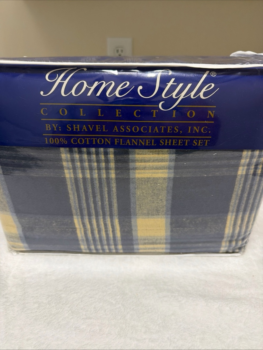 100% Cotton Flannel Sheet Set - Blue and Yellow Plaid